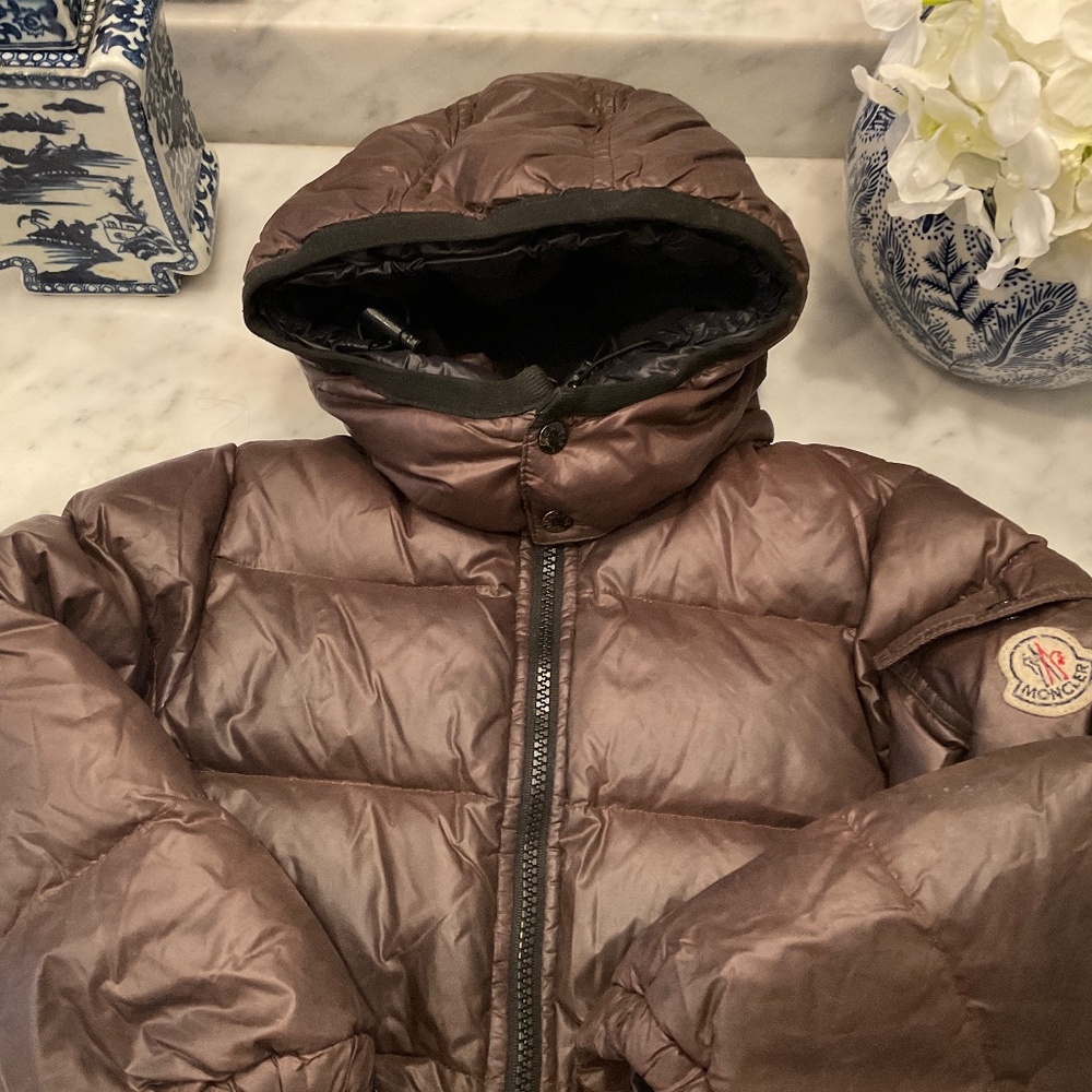 MONCLER Kids Chocolate Brown Puffer Jacket Size 4 years 104 cm - Picture 5 of 16